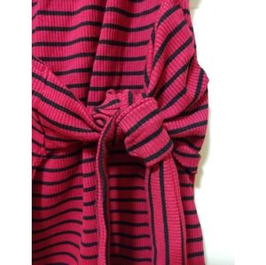 Ribbed Stripe Faux Wrap Tank Top